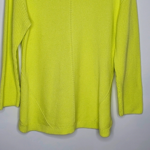 Talbots Plus Solid Citrus Honey Shaker Stitch Sweater 2X Pima Cotton Long Top - Picture 4 of 13